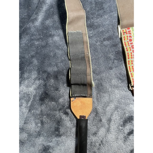 Vintage Bobby Lee 70s Wide Woven Hippie Camera Guitar Neck Strap w/ Clip Covers - Picture 6 of 9